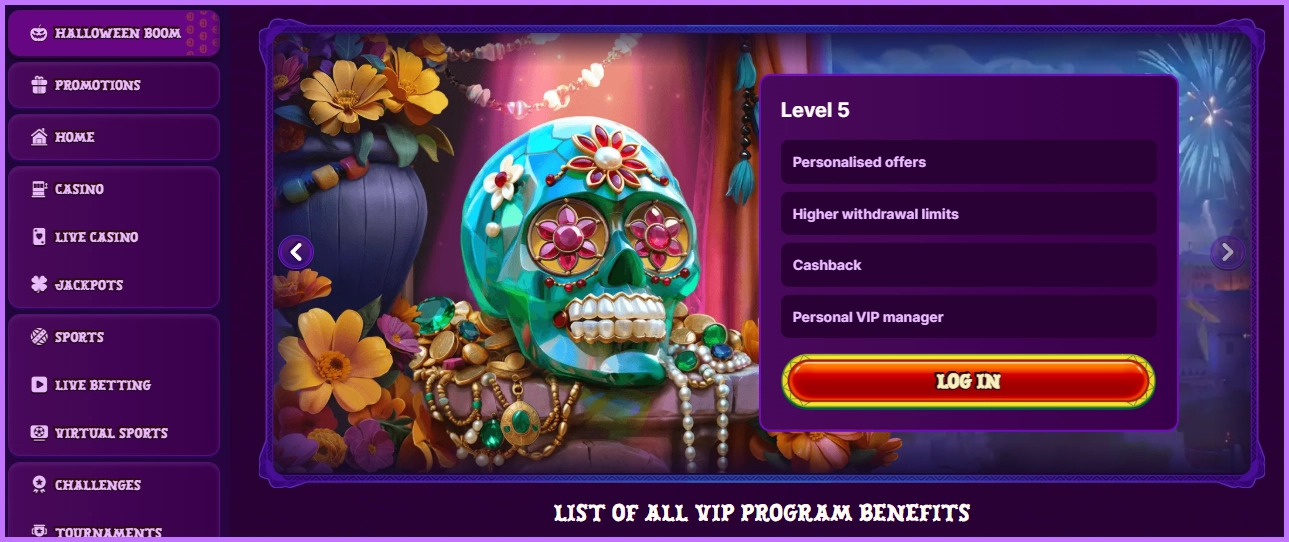 Enjoy exclusive benefits in the VIP area at Duospin