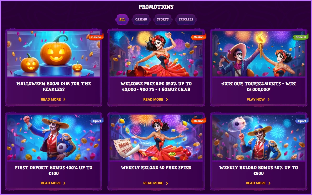 Exclusive bonuses and ongoing promotions at Duospin